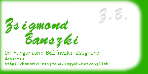 zsigmond banszki business card